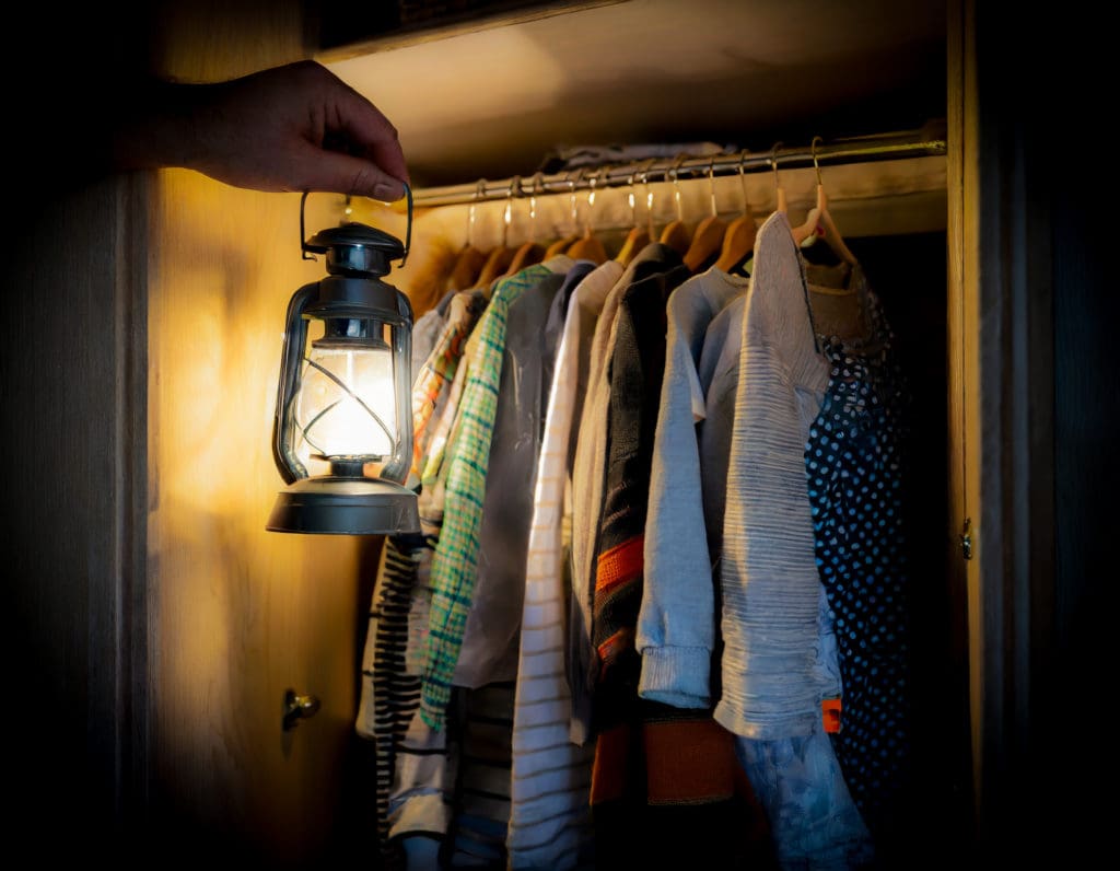 Lantern Illuminating a Closet