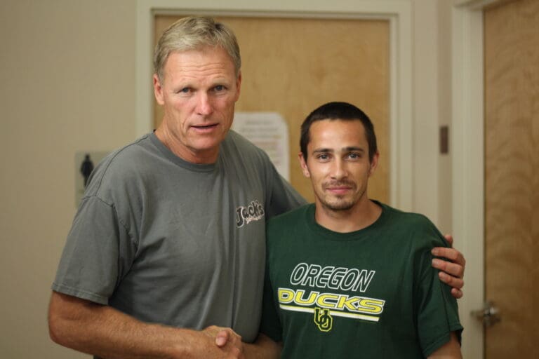 Two men shaking hands